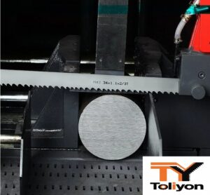 Bandsaw blade cutting Inconel 718 nickel-based superalloy